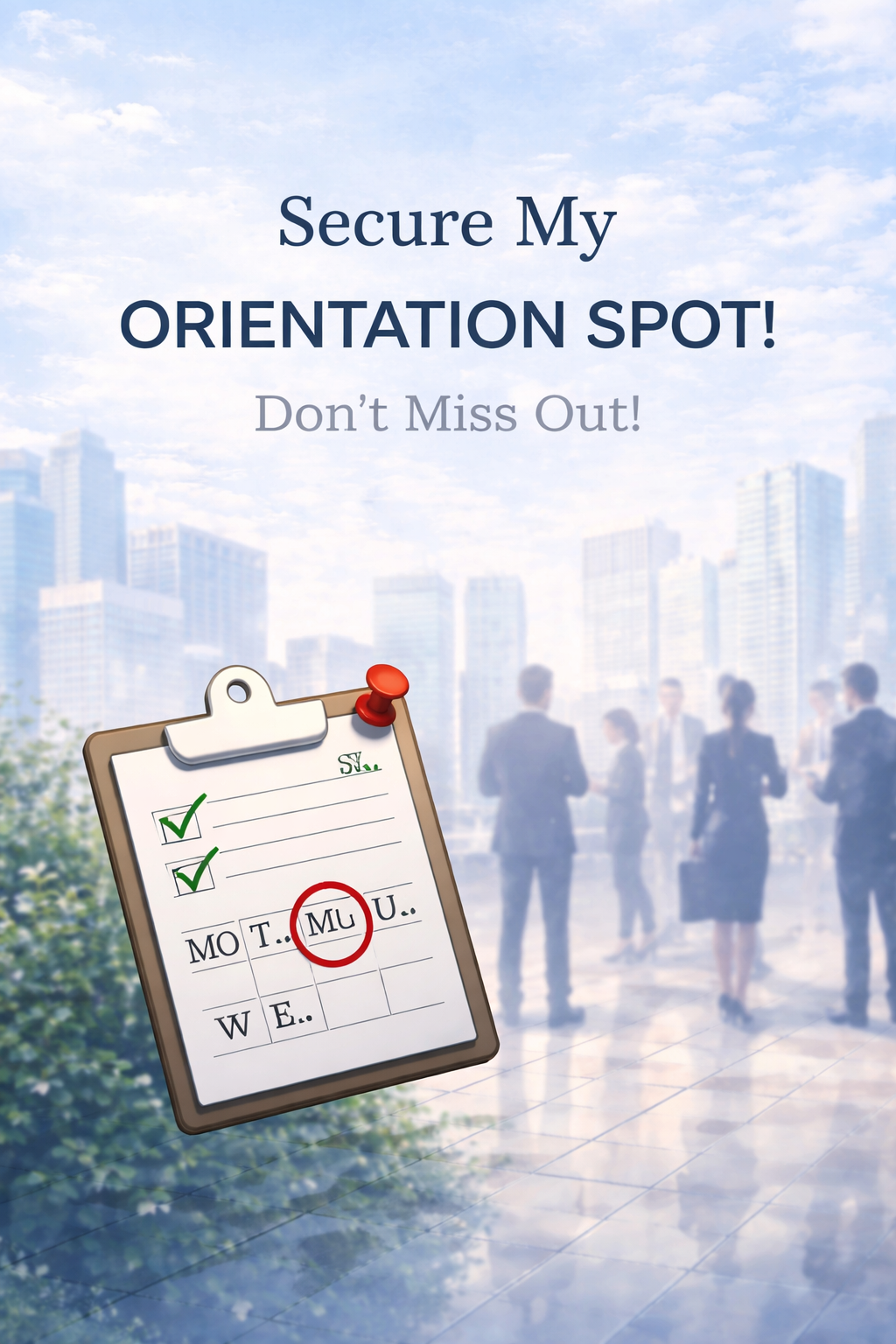 Secure My Orientation Spot